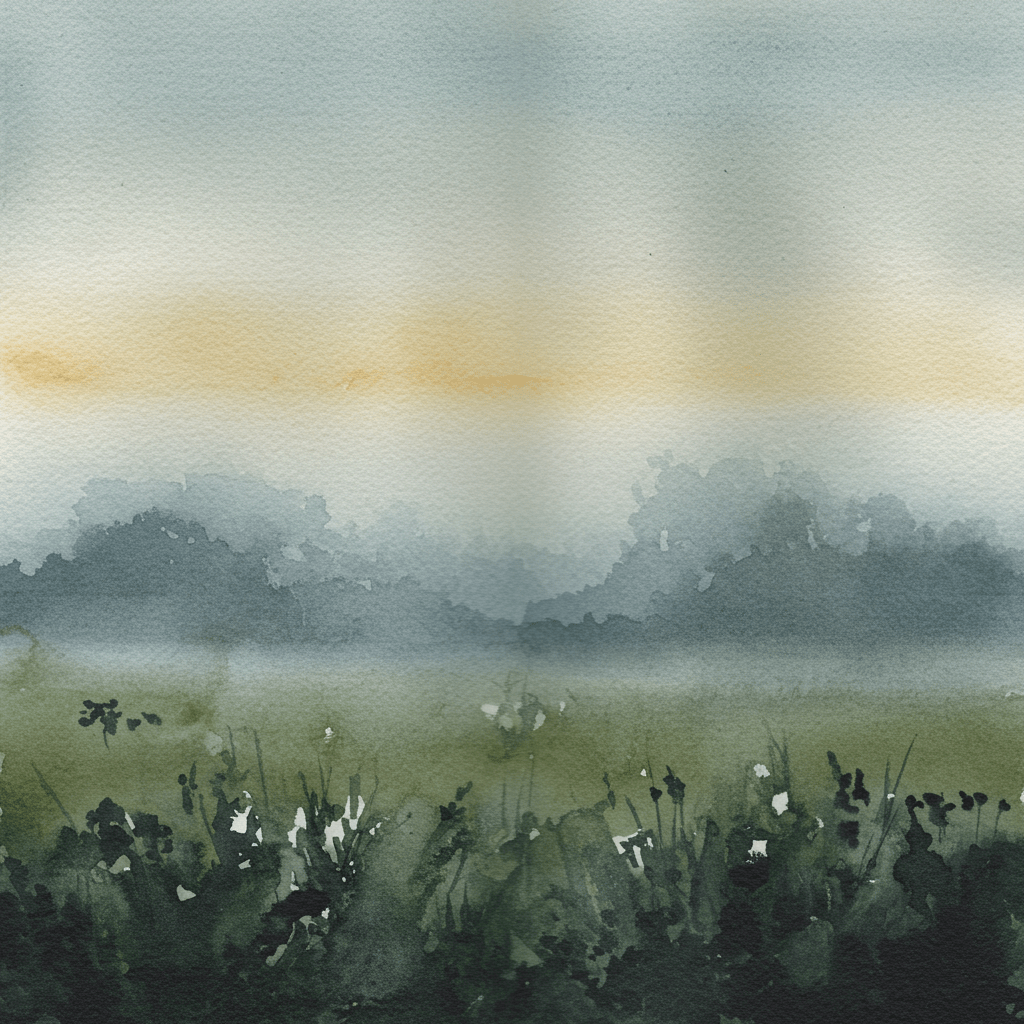 A water color painting with sober color and broad brush strokes, with not much details that goes well with this piece of poetry and prose:

Reverse-Exorcism
by Khadim Zaman

I woke, before I opened my eyes, to a world that should still have had you in it—but didn’t. I want to say this world was beautiful with you in it, even if there’s nothing I can do—no chain of seemingly unrelated events I could cajole into existence just so our paths might cross again. I go to bed never wanting to dream of you. And still I wake, unpleasantly surprised that I did anyway. I do not long for you. But my subconscious keeps reverse-exorcising you into my body. I want peace. A life without your spirit haunting me. Without your breath strangling me in the early morning hours, when my will is weak and fate pretends there is still love for you in this body. But there isn’t. I swear to God, I have let you go. So why won’t you do the same?